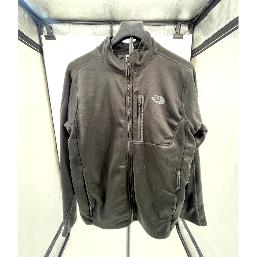 The North Face Jacket Men Medium Black Stretch Outdoor Casual Full Zip Mock Neck